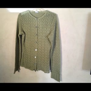CP Shades Green Button Front Cardigan, Sz S